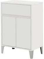 Mobiletto Bagno con Due Ante Rallentate Legno Bianco Rovere Base 60 cm Feridras Colore: Bianco