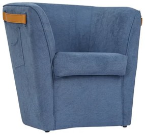 Poltrona Blu in tessuto antimacchia con tasche decorative