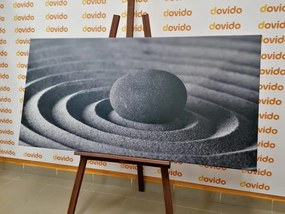 Stampa su tela – Pietra meditativa in bianco e nero