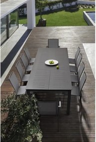 Tavolo Allungabile In Alluminio Antracite Per Esterni 110x200-300 Konnor Bizzotto