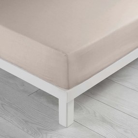Lenzuolo beige in microfibra elasticizzata 140x190 cm Oscar - douceur d'intérieur