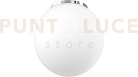 Mars plafoniera montatura cromo vetro bianco d.30 cm 1 luce attacco...