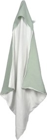 Asciugamano in mussola verde con cappuccio 75x75 cm - Bébé Douceur