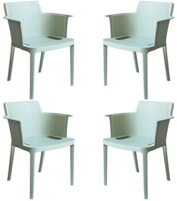 MAKKA - poltrona da esterno ed interno in plastica set da 4