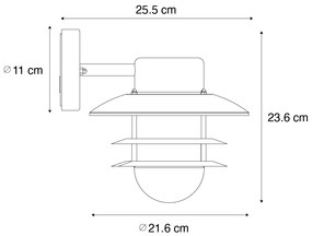 Lampada da parete industriale in acciaio IP44 - Shell