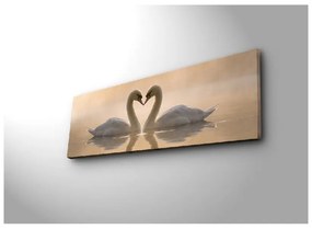 L'immagine su tela Swan Love, 90 x 30 cm - Wallity