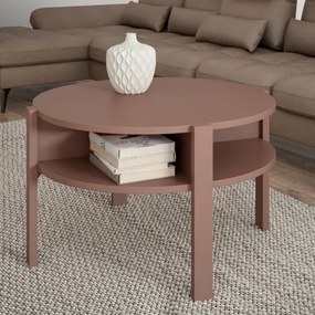 Tavolino Basso Da Salotto Rotondo D75xH45 Cm Lehman Terracotta