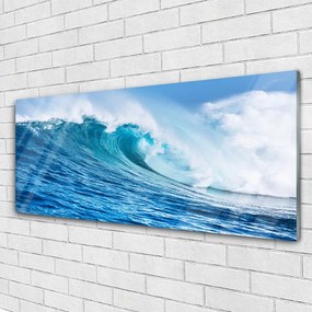 Quadro acrilico Onde Mare Cielo Nuvole 125x50 cm