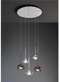 Lampadario Glamour Beba nero 5x LED Ø15cm URBAN