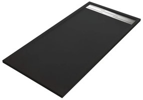 Piatto doccia SENSEA in resina Neo Metal Grid nero L 90 x L 160 x H 3.5 cm opaco effetto pietra