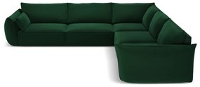 Divano angolare verde scuro con rivestimento in velluto Vanda – Mazzini Sofas