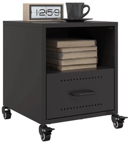Comodini 2 Pz Neri 36x39x43,5 Cm İn Acciaio /