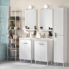 Mobile da bagno sotto lavabo SENSEA Easy bianco laccato opaco L 50 x H 80 x P 40 cm 2 ante, lavabo non incluso