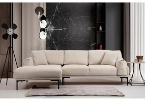 Divano angolare beige chiaro, angolo sinistro Leo - Artie