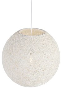 Lampada a sospensione rustica bianca 60 cm - Corda