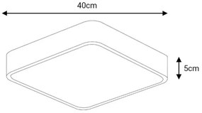 Plafoniera LED FELIZ LED/40W/230V 4000K 40x40 cm nero