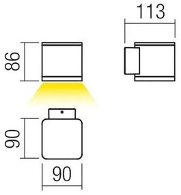 Redo 9069 - Applique da esterno LED BETA/6W/230V IP54