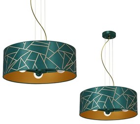 Lampadario su corda ZIGGY 3xE27/60W/230V verde/oro