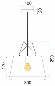 Lampada Da Soffitto Pensile Metallico Nero APP422-1CP