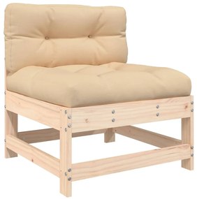 Set divani da giardino 4 pz con cuscini in legno massello