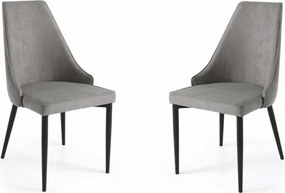 Sedia tessuto Grigio Chiaro - gambe metallo NELLI 2 sedie