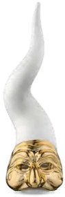 Bongelli preziosi corno con maschera pulcinella h 31 cm - varie colorazioni BIANCO ORO