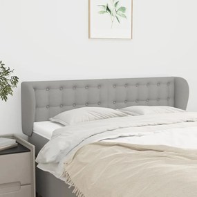 Testiera Ad Orecchio Grigio Chiaro 147x23x78/88 Cm İn Tessuto /