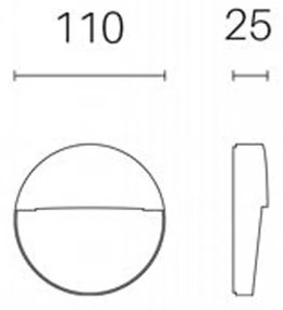 Applique Da Esterno Geo Round Alluminio E Termoplastica Caffè Led 3W 4000K