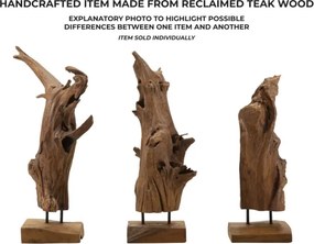 Scultura Akar In Teak Riciclato Cm 23X27X64 (Pezzi Unici - Non Rip. In Serie)