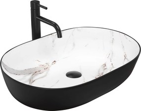 Lavabo da appoggio in ceramica Rea CLEO BLACK AIAX MATT