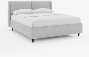 VALKIRIA letto di design con vano contenitore e testiera avvolgente - 2 cuscini imbottiti e tessuto Oeko-Tex®