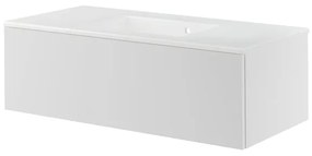 Mobile da bagno sotto lavabo SENSEA Neo bianco laccato L 105 x H 32 x P 48 cm 1 cassetto, lavabo non incluso