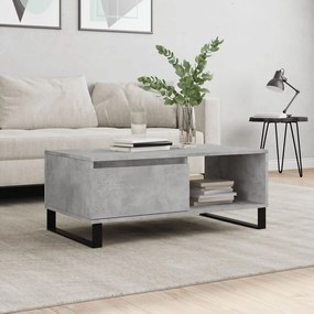 Tavolino Salotto Grigio Cemento 90x50x36,5 Cm Legno Multistrato /