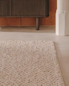 Kave Home - Tappeto Miray di lana bianco 160 x 230 cm