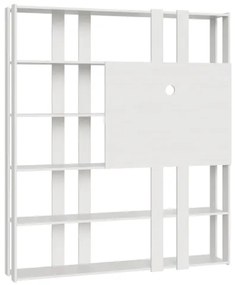 Llibreria in legno Bianco Frassino 178x204h cm con porta tv e 6 ripiani - KATO N