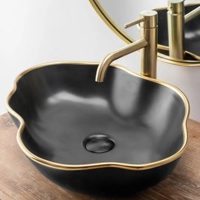 REA-B4526 - Miscelatore per lavabo LUNGO 28 cm, oro spazzolato
