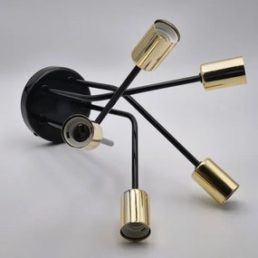 Lampadario a sospensione con supporto rigido PRIYA 5xE27/15W/230V nero