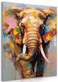 Quadro su tela – Elefante stiloso con imitazione di pittura