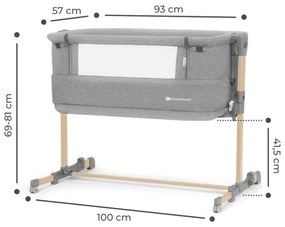 KINDERKRAFT - Culla per bambini NESTE GROW grigio chiaro