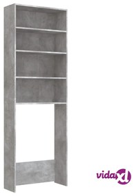 vidaXL Mobile per Lavatrice Grigio Cemento 64x24x190 cm