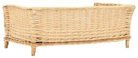 Cesta per cani con cuscino 90x54x35 cm salice naturale