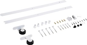 Kit per Porta Scorrevole con Binario 183 cm in Acciaio Bianco...