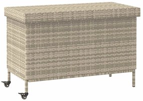 Contenitore Da Giardino Con Ruote Grigio Chiaro Polyrattan /