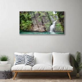 Quadro su vetro Cascata Rock Natura 100x50 cm