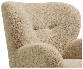 Poltrona marrone chiaro con rivestimento in bouclé Lunaro – House Nordic