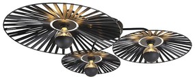 Lampada da soffitto rustica nera 3 luci - Leia