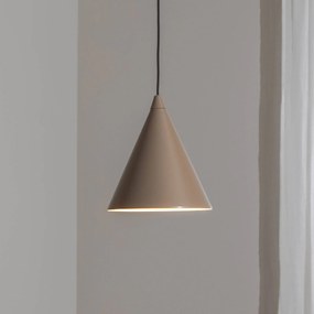 ALDEX Lampada a sospensione, beige, metallo, Ø 24 cm, conica, E27