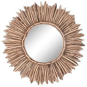 Specchio da parete Home ESPRIT Naturale Specchio Tronchi Tropicale 90 x 8 x 90 cm