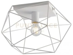 Plafoniera abraxas bianca 1 luce attacco e27 20x18,5x26,5cm in metallo