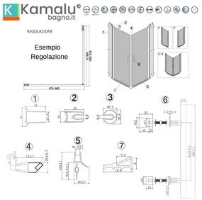 Kamalu - box doccia 90x90 doppio battente vetro fumé altezza 200h | ks2800af